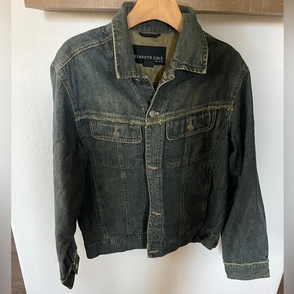 Kenneth Cole | Jean Jacket, Denim•••Frayed Detail, EXCELLENT—Medium - Picture 13 of 13